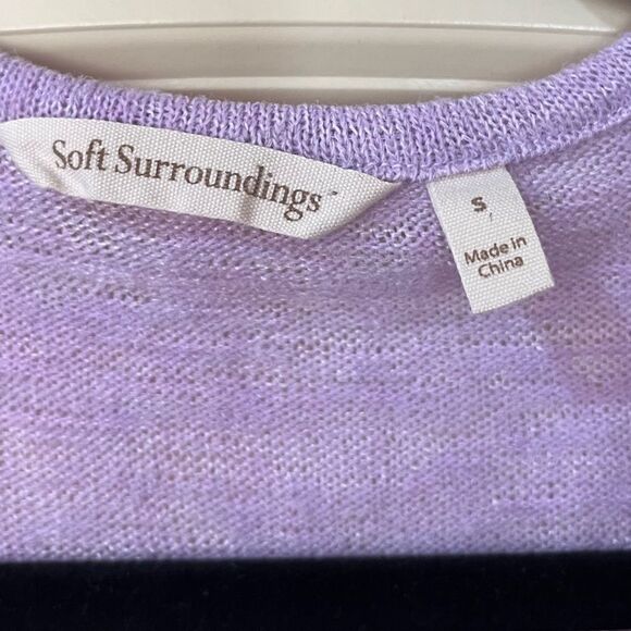 SOFT SURROUNDINGS Valentina Zip Sweater Lavender Women’s Size Small - Picture 4 of 5